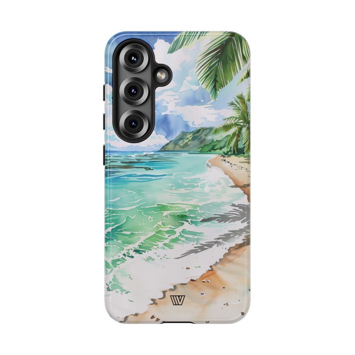 Watercolor Beach Tough Phone Case – Samsung Galaxy S25, Glossy