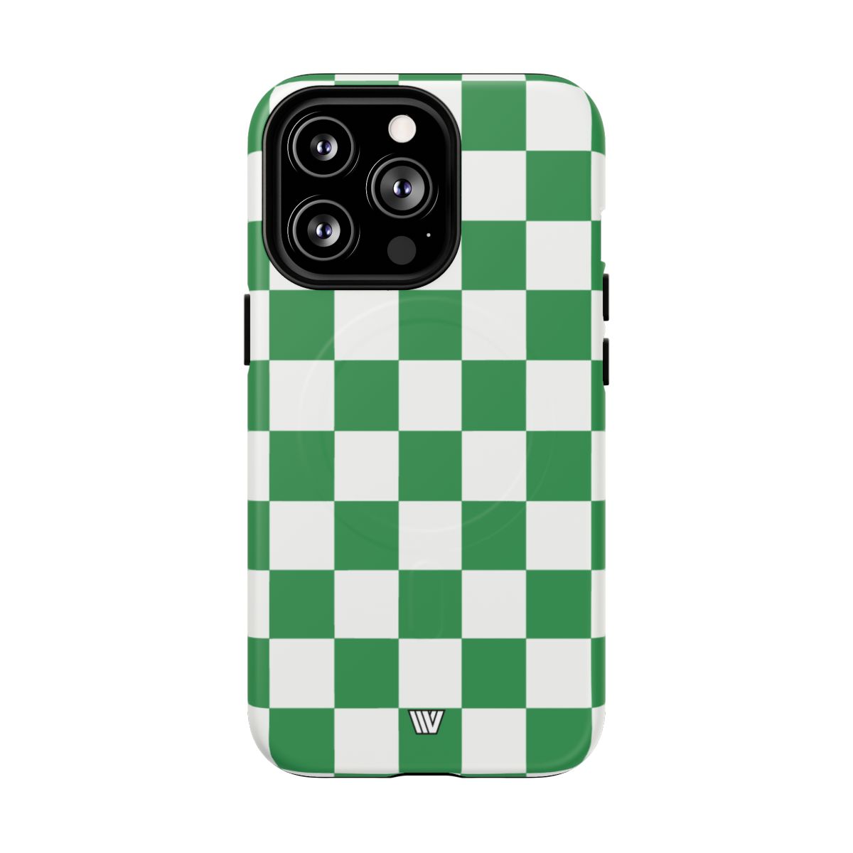 Green White Checkerboard MagSafe Tough iPhone Case – iPhone 13 Pro, Matte