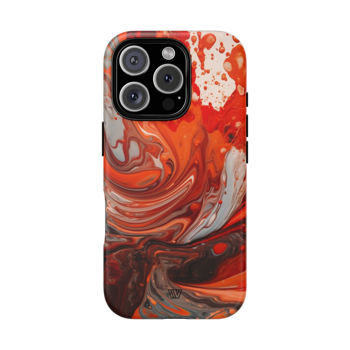 White Fire Paint Swirl Tough Phone Case – iPhone 16 Pro, Matte