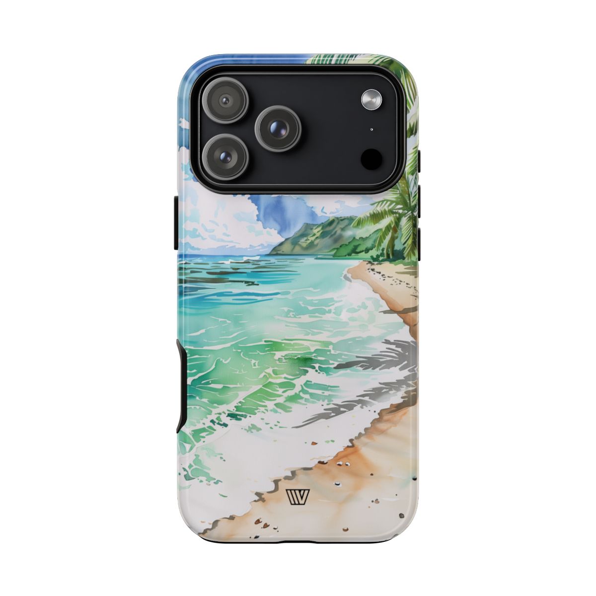 Watercolor Beach Tough Phone Case – iPhone 18 Pro Max, Glossy
