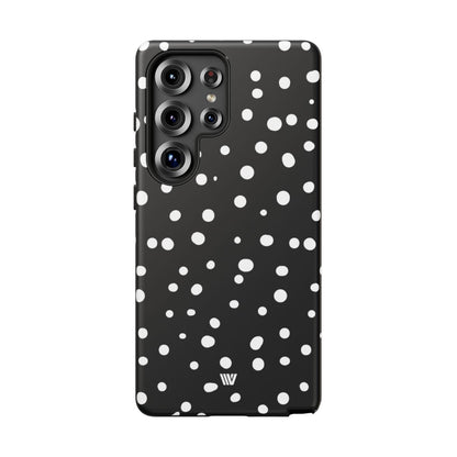 Black and White Dots Tough Phone Case – Samsung Galaxy S25 Ultra, Matte