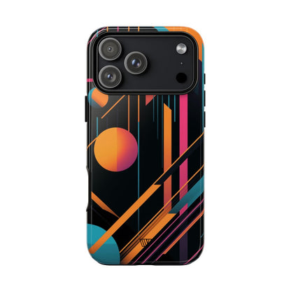 Bold Retro Lines Tough Phone Case – iPhone 17 Pro Max, Glossy