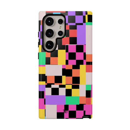 Mashed Up Checkerboard Tough Phone Case – Samsung Galaxy S24 Ultra, Glossy