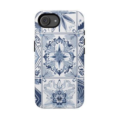 Blue White Tile Tough Phone Case – iPhone 16e, Glossy