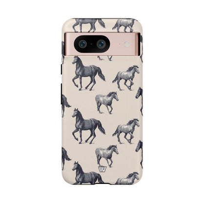 Horse Sketches Tough Phone Case – Google Pixel 8, Matte