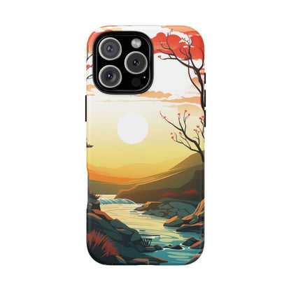 River Sunset Tough Phone Case – iPhone 16 Pro Max, Matte