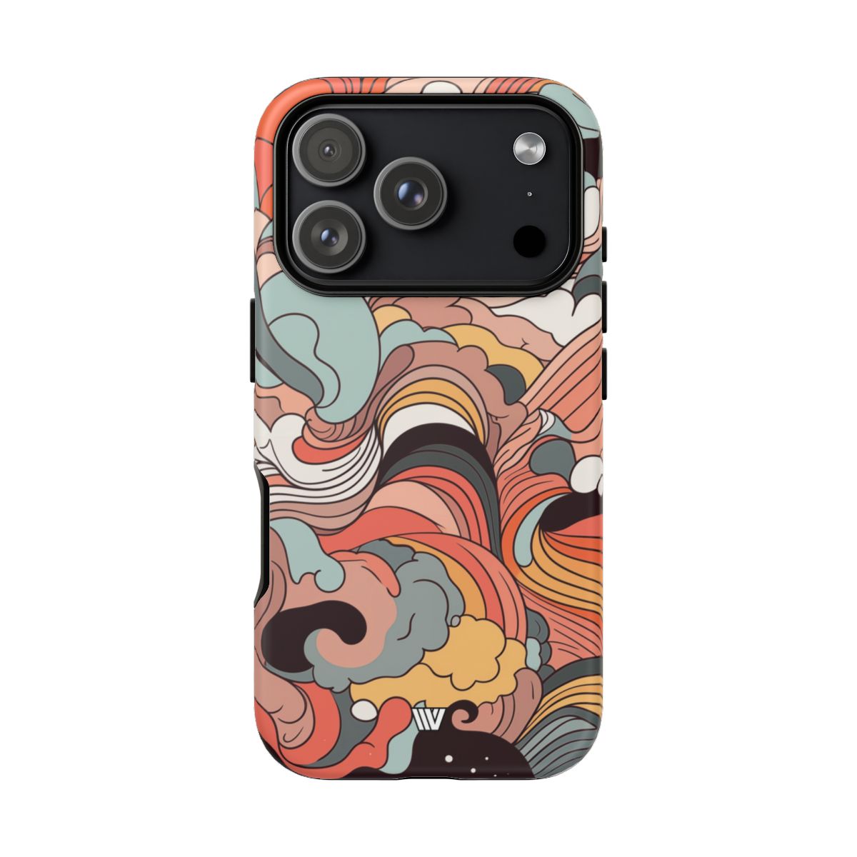 Abstract Doodle Clouds Tough Phone Case – iPhone 18 Pro, Matte