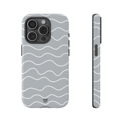 Gray Waves Tough Phone Case – iPhone 15 Pro, Glossy