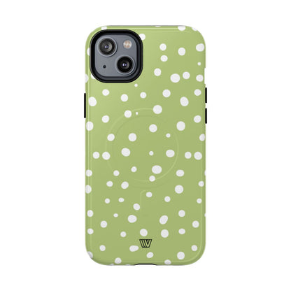 PALE OLIVE DOTS | MagSafe Tough iPhone Case