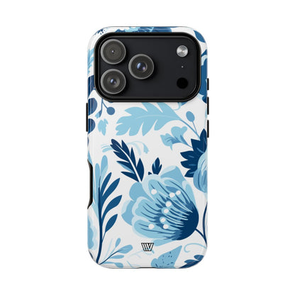 Blue White Flowers Tough Phone Case – iPhone 18 Pro, Glossy