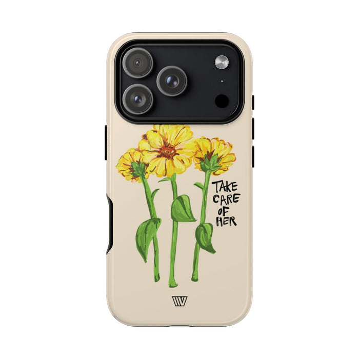 Take Care of Her Tough Phone Case – iPhone 18 Pro, Glossy