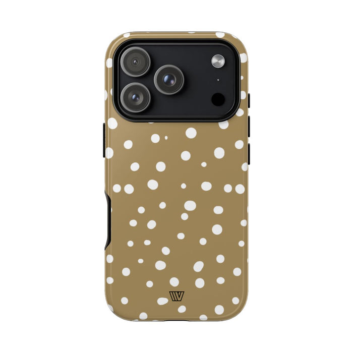 Dark Beige Dots Tough Phone Case – iPhone 18 Pro, Glossy