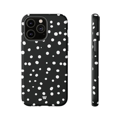 Black and White Dots Tough Phone Case – iPhone 14 Pro Max, Matte