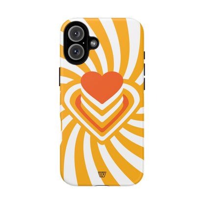 Heart Ray Stack Tough Phone Case – iPhone 16 Plus, Matte