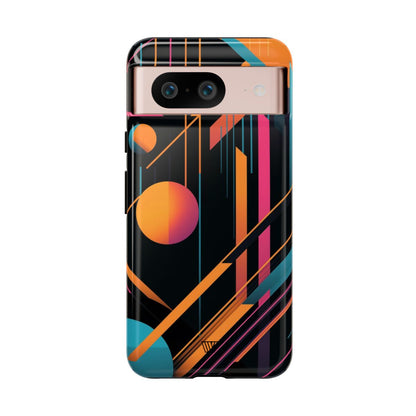 Bold Retro Lines Tough Phone Case – Google Pixel 8, Glossy