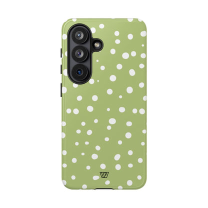 Pale Olive Dots Tough Phone Case – Samsung Galaxy S26, Glossy
