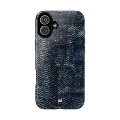Faded Denim MagSafe Tough iPhone Case – iPhone 16 Plus, Glossy