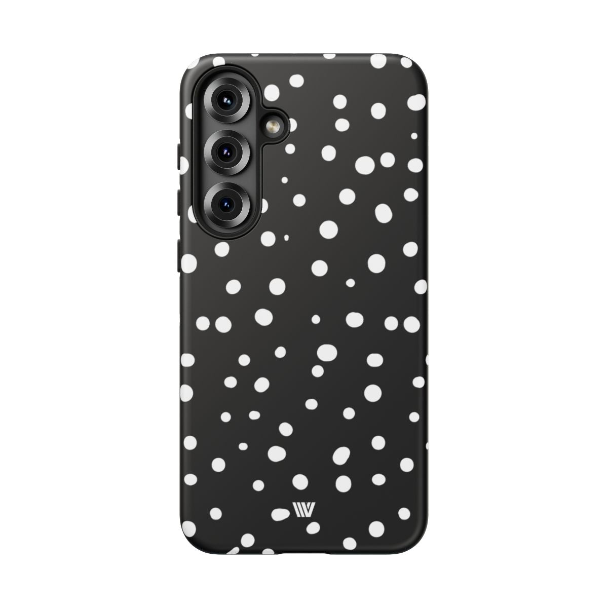Black and White Dots Tough Phone Case – Samsung Galaxy S25 Plus, Matte