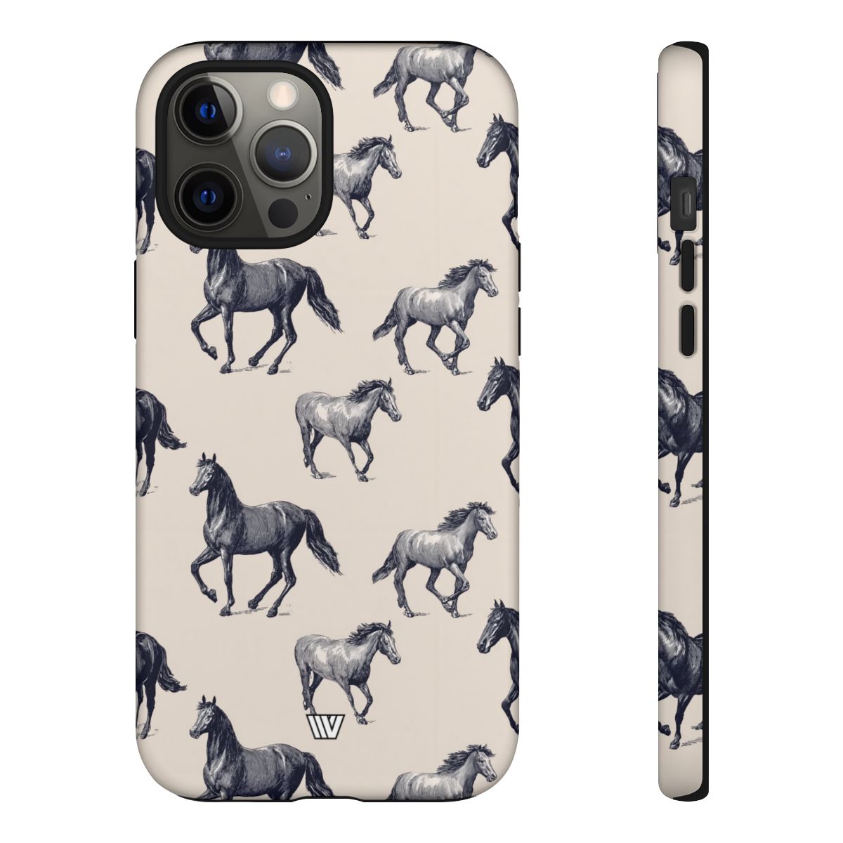 Horse Sketches Tough Phone Case – iPhone 12 Pro Max, Matte