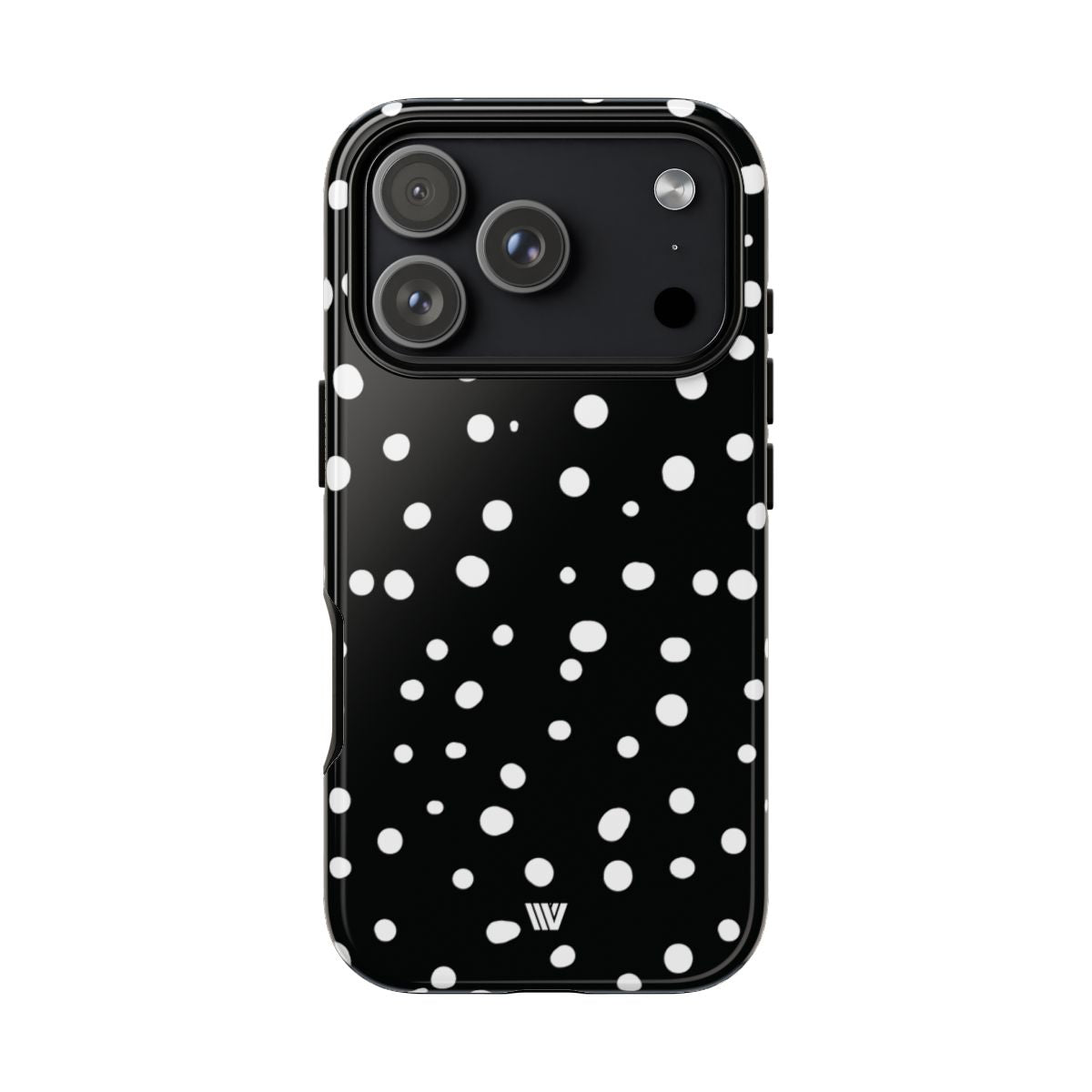 Black and White Dots Tough Phone Case – iPhone 17 Pro, Glossy