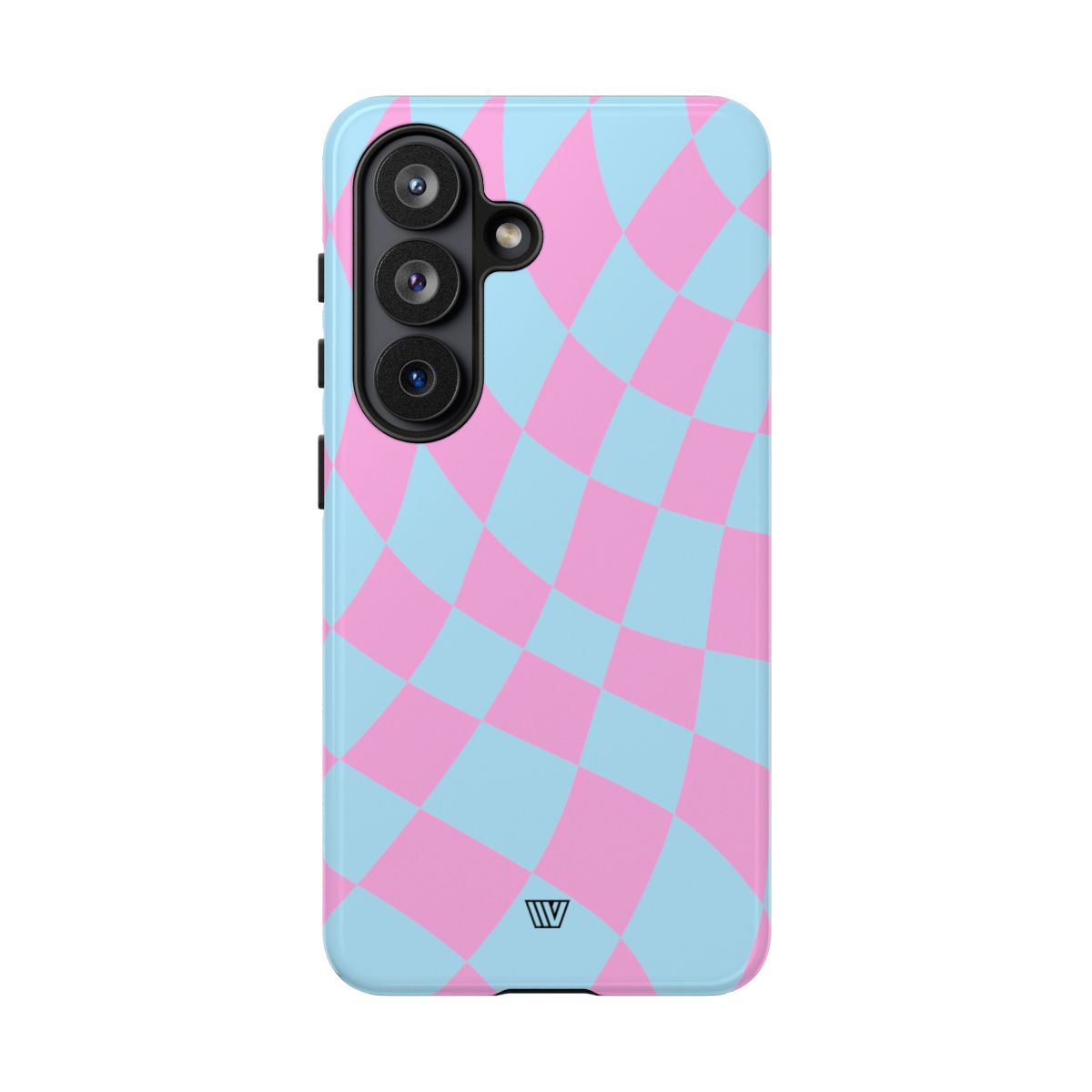 Blue Pink Curvy Checkerboard Tough Phone Case – Samsung Galaxy S26, Glossy