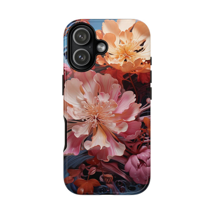 Paint Swirl Flowers Tough Phone Case – iPhone 17, Glossy