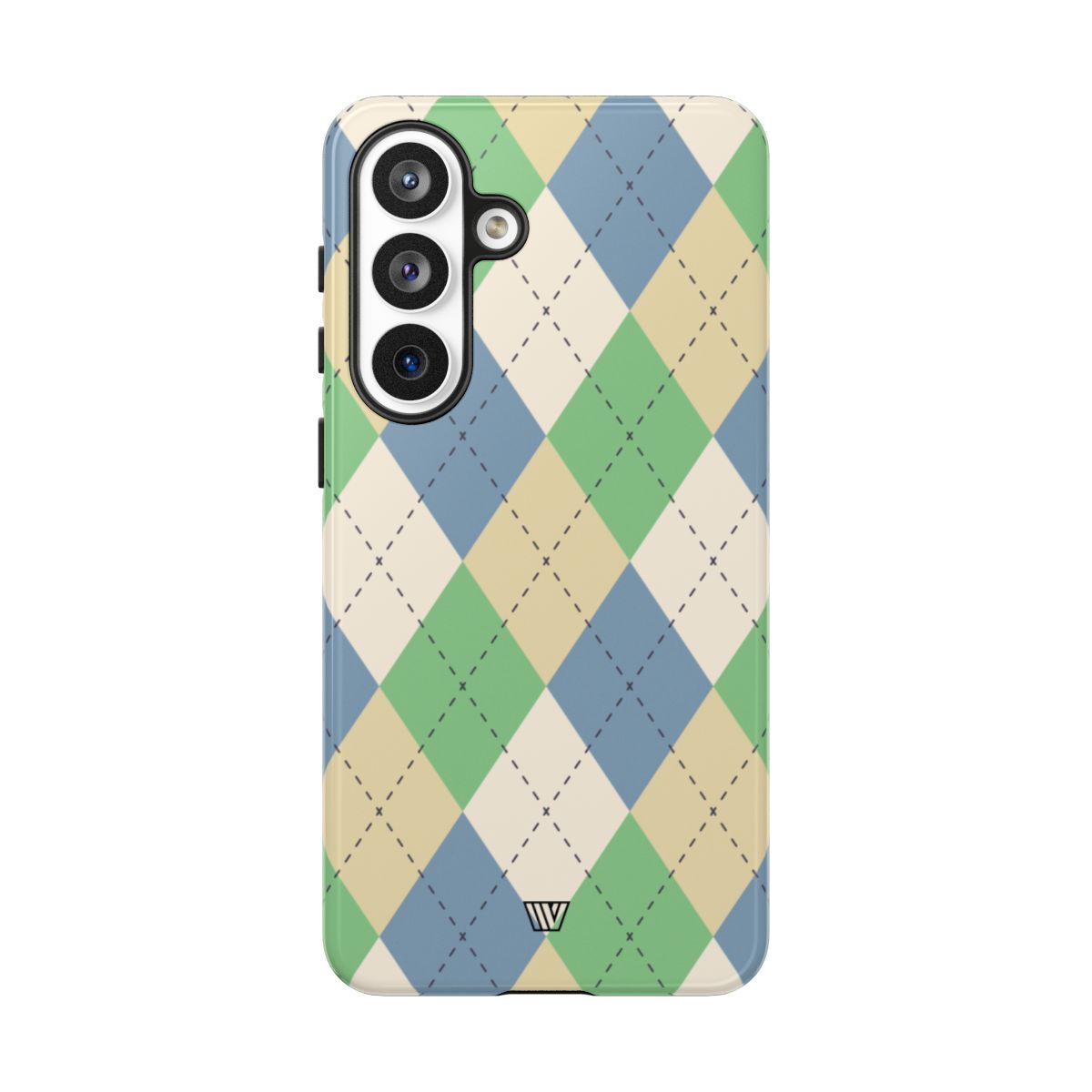 Green Blue Beige Argyle Tough Phone Case – Samsung Galaxy S26 Plus, Glossy