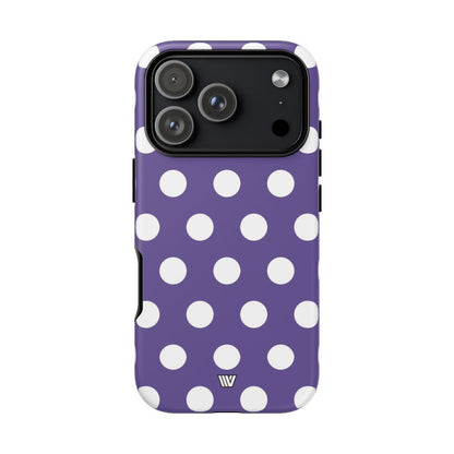 Purple Polka Dots Tough Phone Case – iPhone 17 Pro, Matte