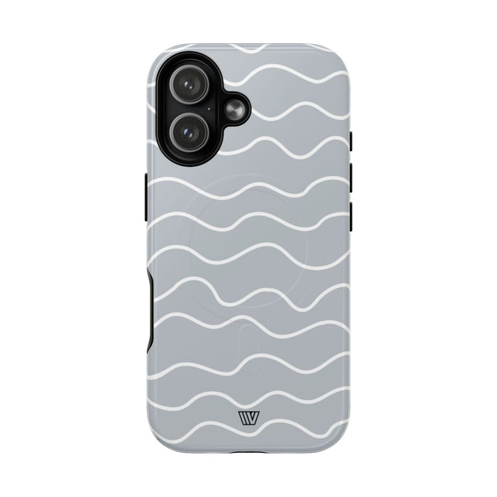 Gray Waves MagSafe Tough iPhone Case – iPhone 17, Glossy