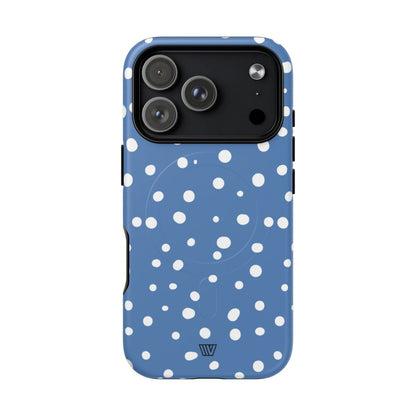 Dusty Blue Dots MagSafe Tough iPhone Case – iPhone 18 Pro, Matte