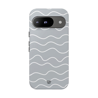 Gray Waves Tough Phone Case – Google Pixel 9, Glossy