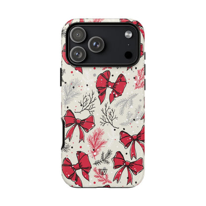 Winter Bows Tough Phone Case – iPhone 17 Pro Max, Matte