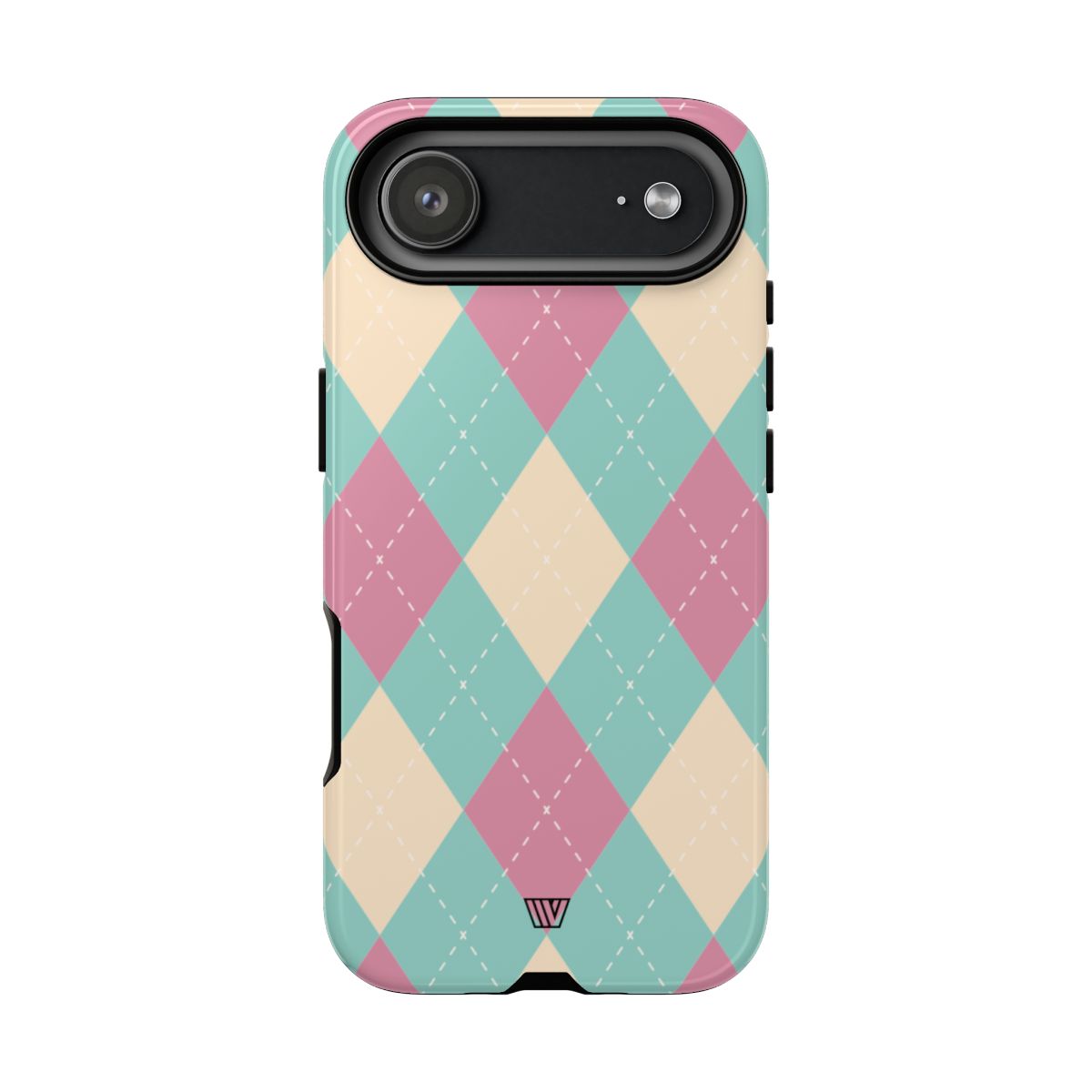 Blue Pink Beige Argyle Tough Phone Case – iPhone 17 Air, Glossy
