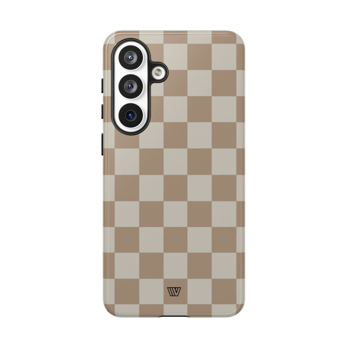 Neutral Checkerboard Tough Phone Case – Samsung Galaxy S26 Plus, Glossy