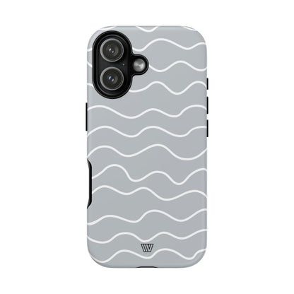 Gray Waves Tough Phone Case – iPhone 17, Matte