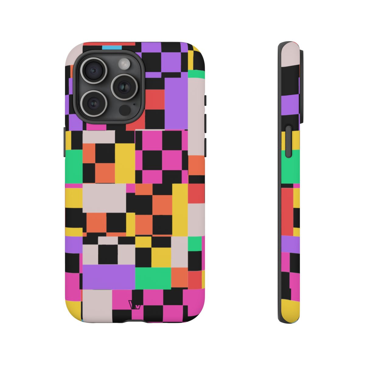 Mashed Up Checkerboard Tough Phone Case – iPhone 15 Pro Max, Matte