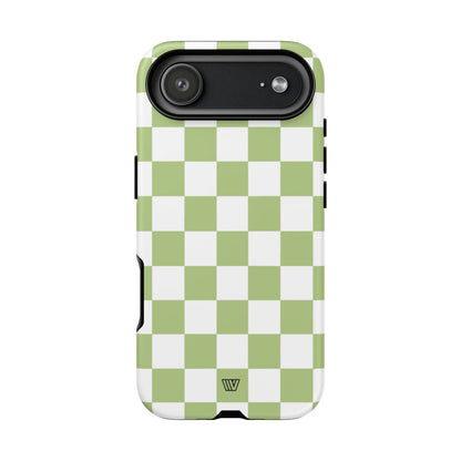 PALE OLIVE WHITE CHECKERBOARD | Tough Phone Case