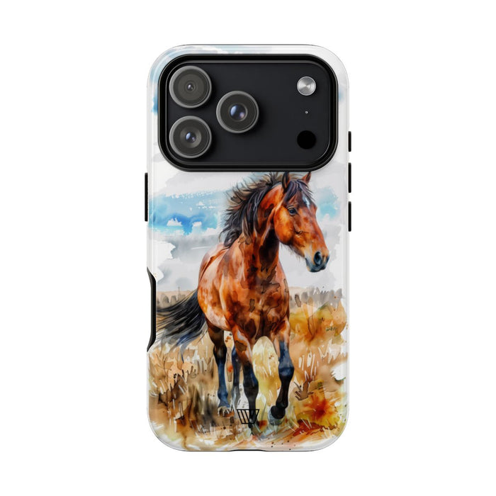 Watercolor Horse Tough Phone Case – iPhone 18 Pro, Glossy