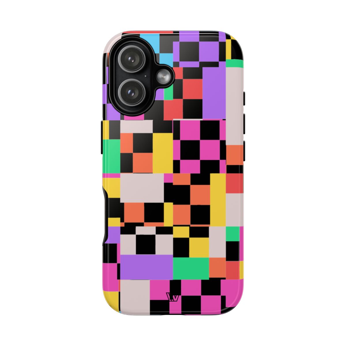 Mashed Up Checkerboard Tough Phone Case – iPhone 17, Glossy
