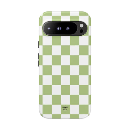 PALE OLIVE WHITE CHECKERBOARD | Tough Phone Case