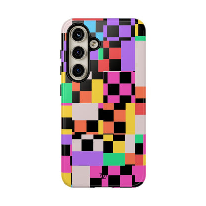 Mashed Up Checkerboard Tough Phone Case – Samsung Galaxy S24, Glossy