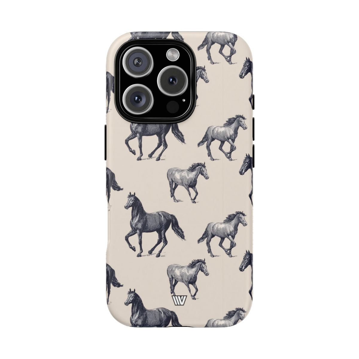 Horse Sketches Tough Phone Case – iPhone 16 Pro, Matte