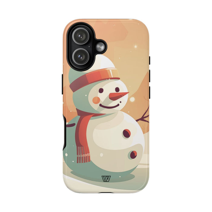 Sunset Snowman Tough Phone Case – iPhone 17, Glossy