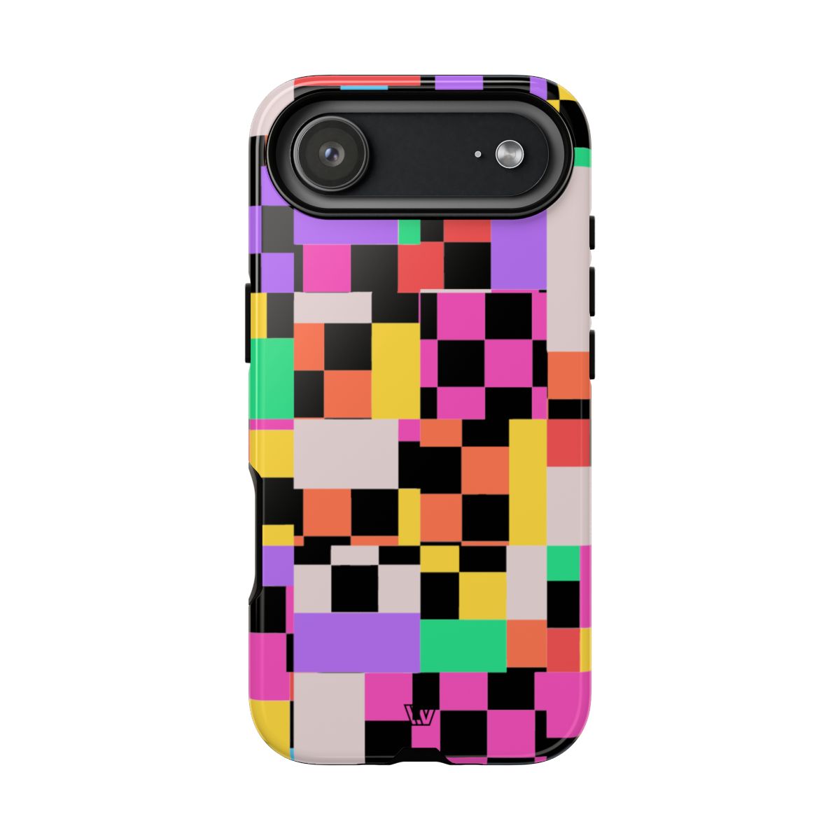 Mashed Up Checkerboard Tough Phone Case – iPhone 17 Air, Glossy