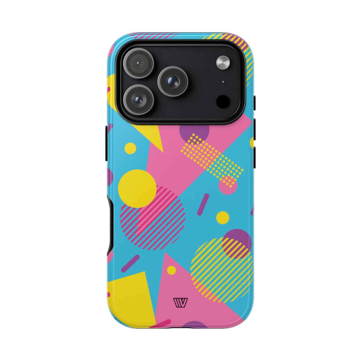 80s / 90s Retro Pattern Light Blue Tough Phone Case – iPhone 18 Pro, Glossy
