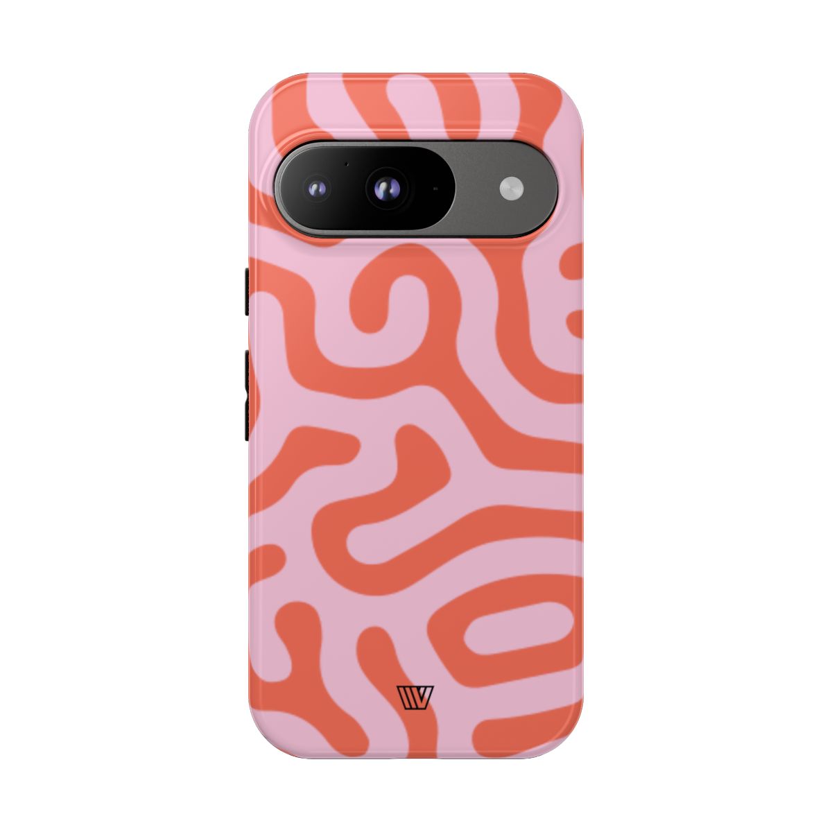 Coral Organic Lines Tough Phone Case – Google Pixel 9, Glossy