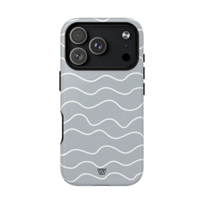 Gray Waves MagSafe Tough iPhone Case – iPhone 18 Pro, Glossy