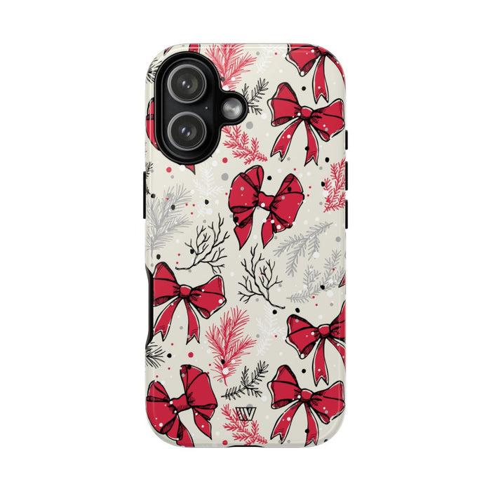 Winter Bows Tough Phone Case – iPhone 17, Glossy