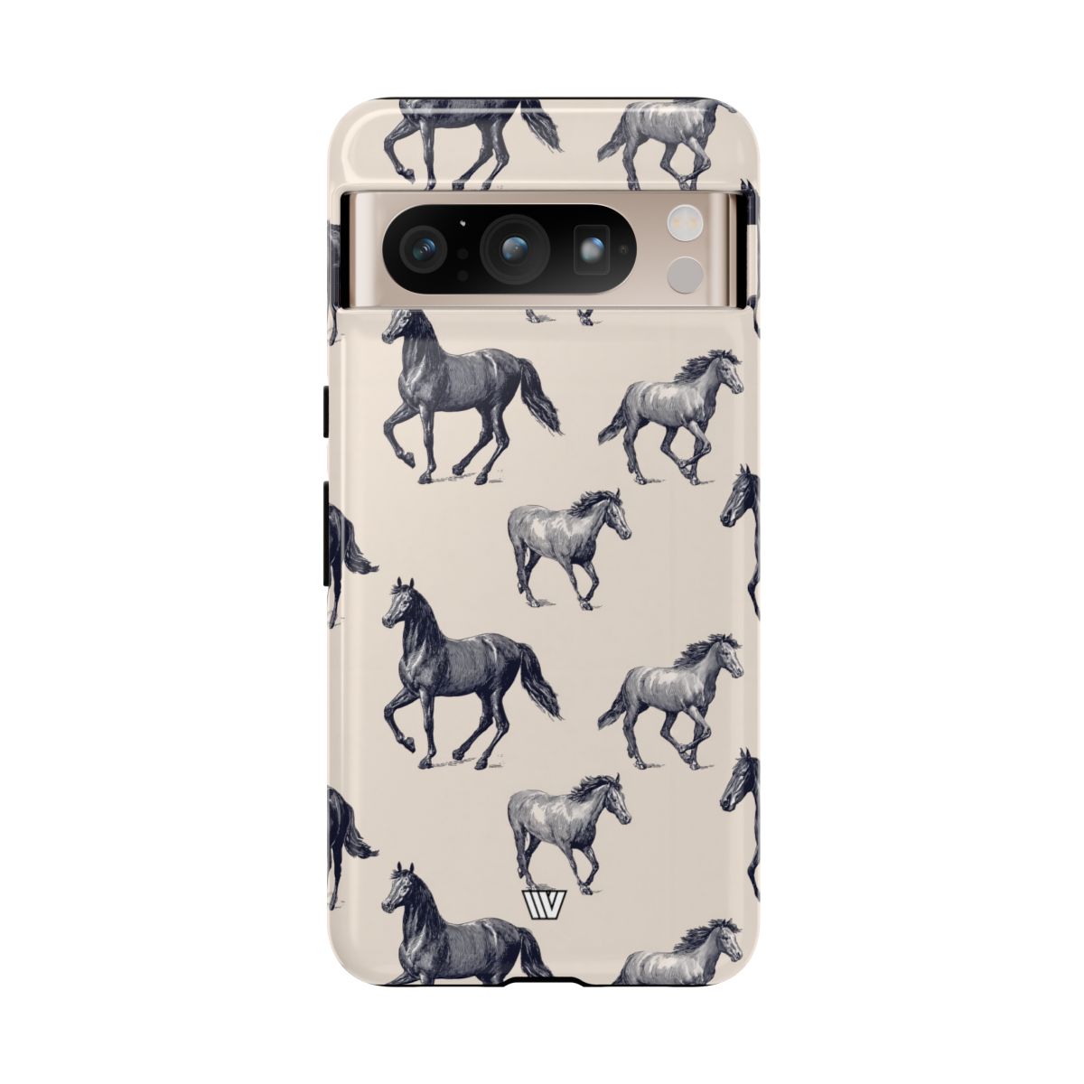 Horse Sketches Tough Phone Case – Google Pixel 8 Pro, Glossy