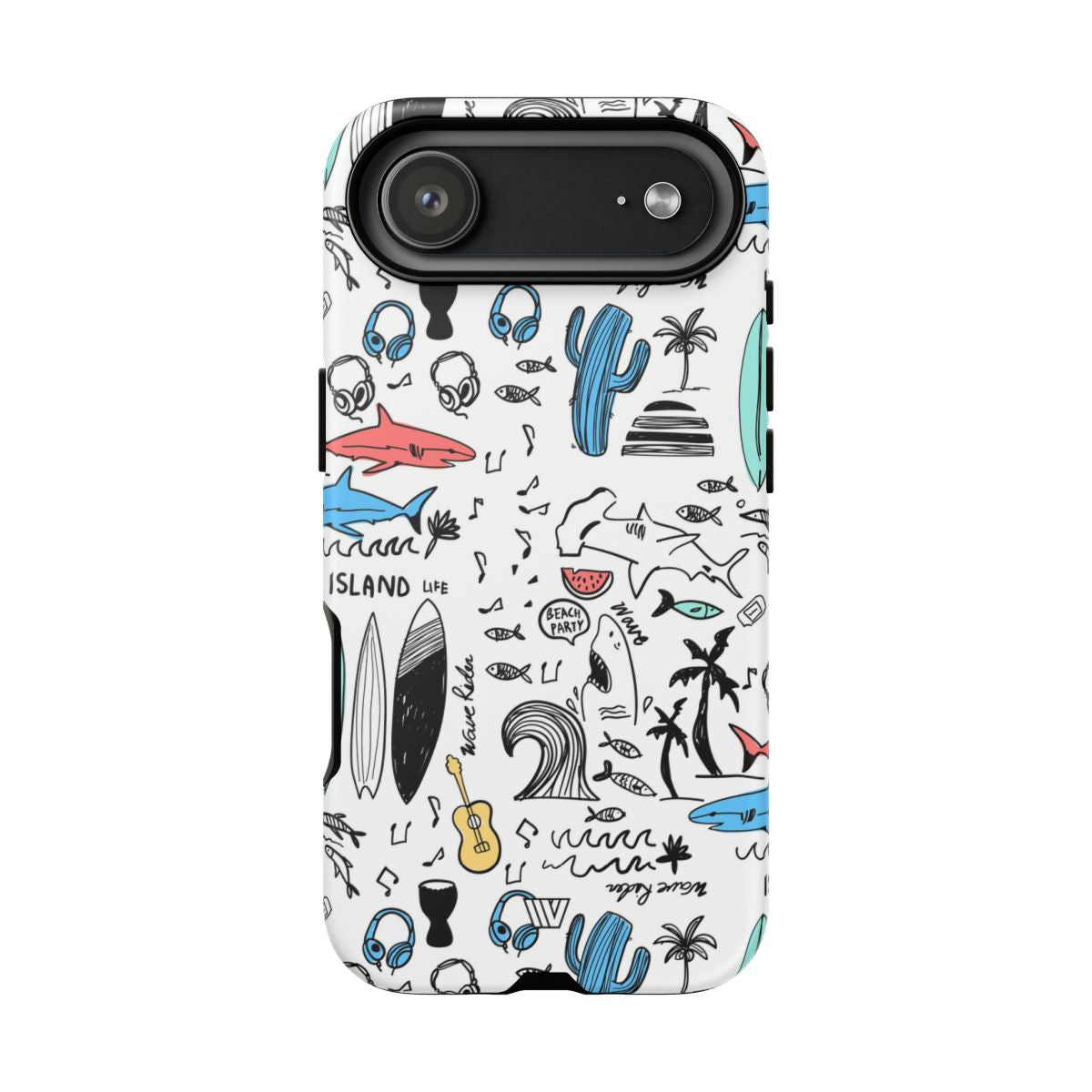 Doodle Beach Party Tough Phone Case – iPhone 17 Air, Matte